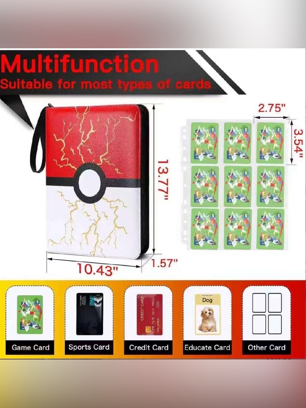 Pokemon style 900 card sleeve binder